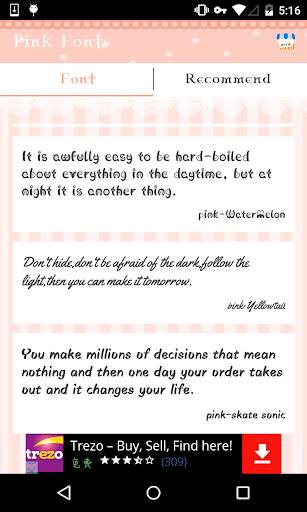 Pink Fonts screenshot 1