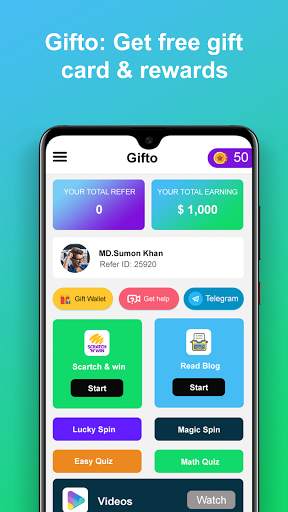 Gifto - Get Free Diamonds, UC, Gift Cards & Cash screenshot 2