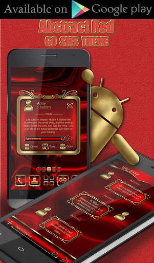 Abstract Red Go Launcher theme screenshot 3