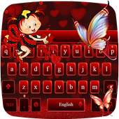 Red Glitter Keyboard Theme 10001003