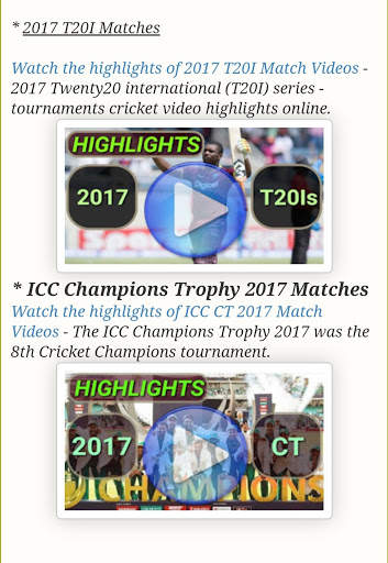 Cricket Highlights Videos - CricHighlightsVidz screenshot 3