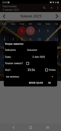 Òzbekiston Kalendar screenshot 8