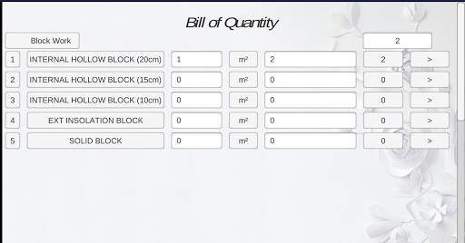 BOQ (Building Materials) screenshot 1