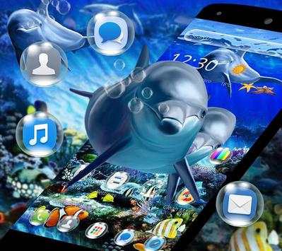 Blue Aquatic Dolphin Theme screenshot 3