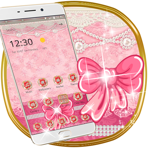 Pink Diamond Rose Theme أيقونة