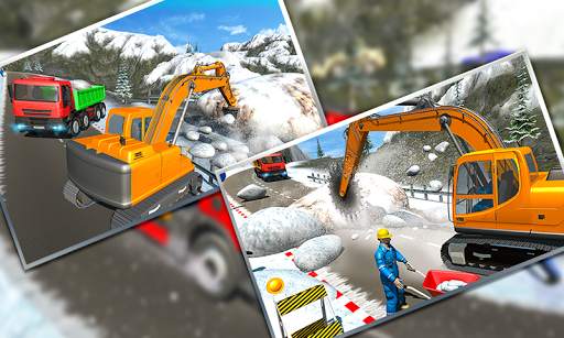 Snow Cutter Excavator Simulator-Winter Snow Rescue screenshot 4