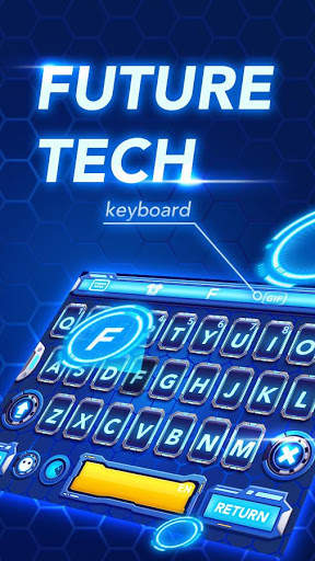 Neon Blue Keyboard - Tech स्क्रीनशॉट 1