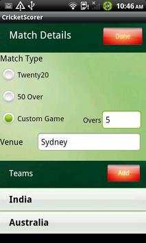 Cricket Scorer screenshot 2