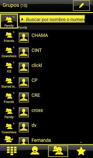 THEME GO CONTACTS BIG YELLOW screenshot 5