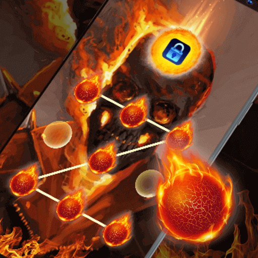 (FREE) Fire Flame Skull - App Lock Master Theme icon