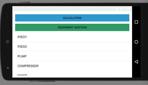 Chemical process simulator screenshot 2
