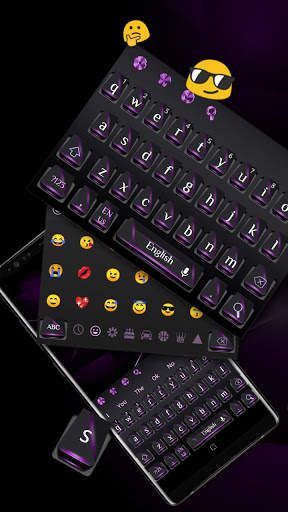 Cool Black Purple Glossy Keyboard screenshot 1