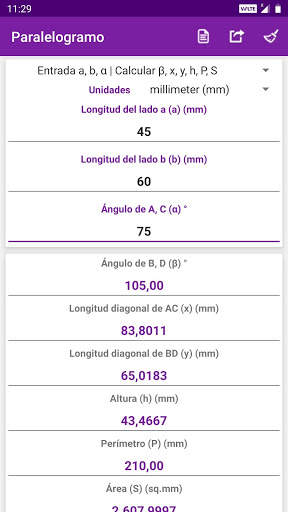 Calculadora de geometría screenshot 3