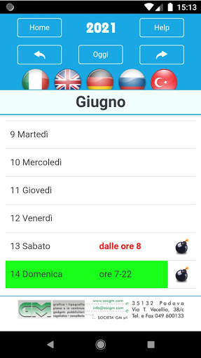 Calendario Divieti Camion 2021 скриншот 3