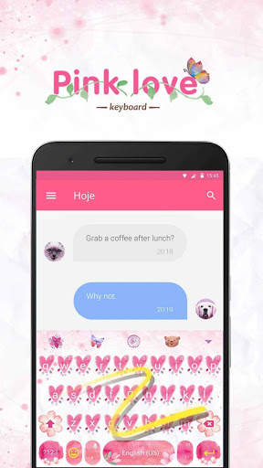 Pink Love Emoji Keyboard Theme screenshot 4