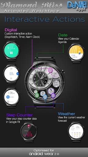 Diamond Bliss HD WatchFace Widget & Live Wallpaper screenshot 4