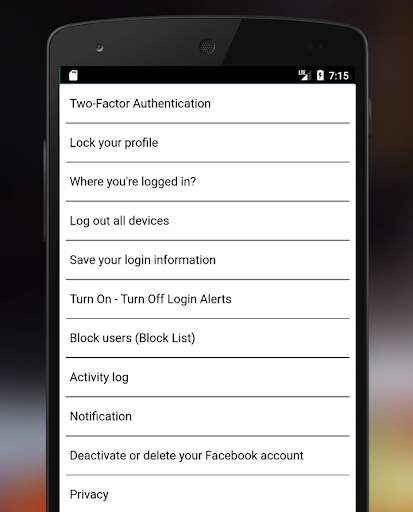 Settings for Facebook 3 تصوير الشاشة