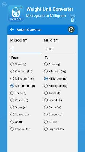 Gram , Kg ,Tons, Milli gram : Weight Convertor screenshot 5