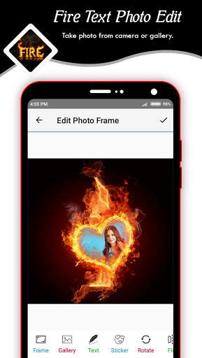 Fire Text Photo Frame 2 تصوير الشاشة