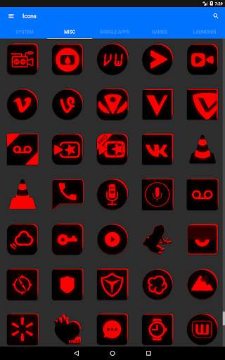 Flat Black and Red Icon Pack screenshot 24