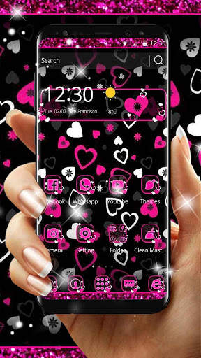 Black Pink Love Theme screenshot 1
