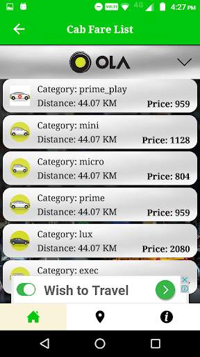Cab Fare Comparision screenshot 1