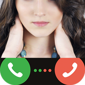 Cute Girl Fake Call App Free أيقونة