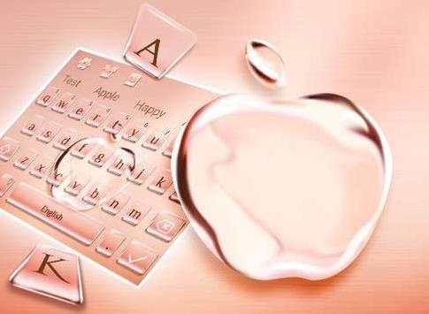 Crystal Apple Keyboard Theme - Rose Color Beauty screenshot 4