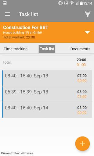 Mobile Worker - Time tracker screenshot 1