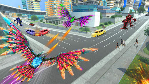 Flying Kite Robot Transform Robot Shooting Game screenshot 3