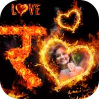 Fire Text Photo Frame Decoration Hindi