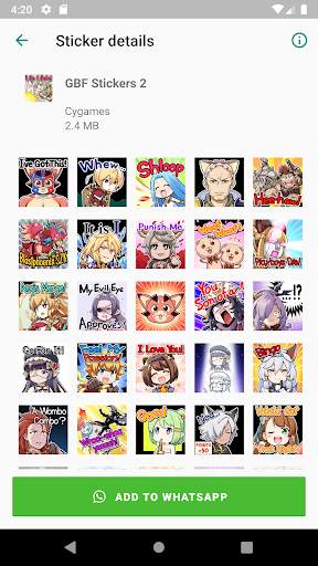 GBF Stickers for WhatsApp screenshot 3