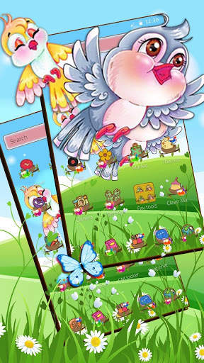 Pink Sky Love Birds Theme screenshot 2