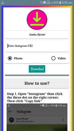 Insta Saver - Download Photo, Video from Instagram screenshot 1