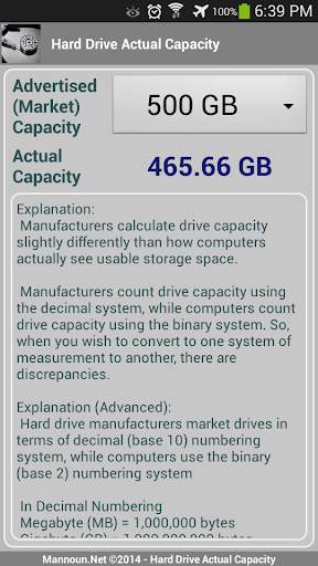 Hard Drive - Actual Capacity screenshot 1