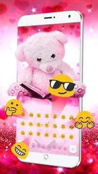 Lovely Teddy White Bear Keyboard 3 تصوير الشاشة