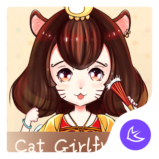 Cute Cartoon Cat Girlfriend theme &amp; wallpaper icon