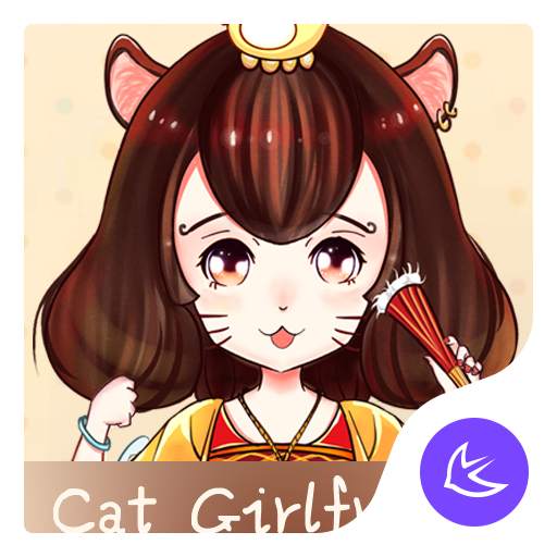 Cute Cartoon Cat Girlfriend theme & wallpaper 566.0.1001