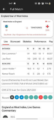Cricket TV Score: HD Cricket screenshot 3