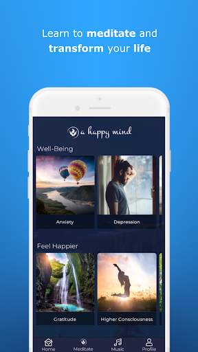 A Happy Mind - Guided Meditation, Calm & Sleep 1 تصوير الشاشة