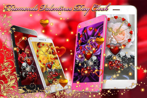 Diamonds Valentines Day Clock screenshot 5