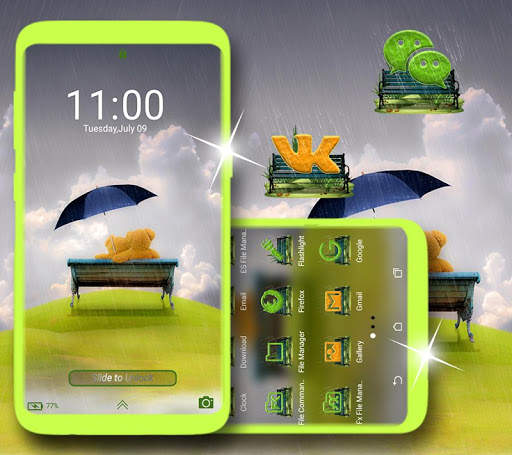Rainy Teddy Launcher Theme screenshot 4