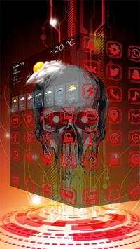 3D Tech Blood Skull Theme screenshot 2