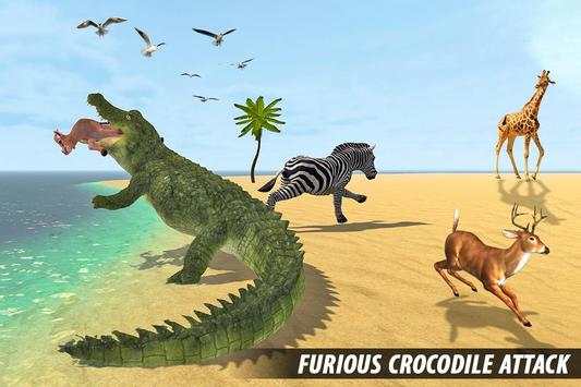 Crocodile Attack Sim: Wild Animal Family Games screenshot 6