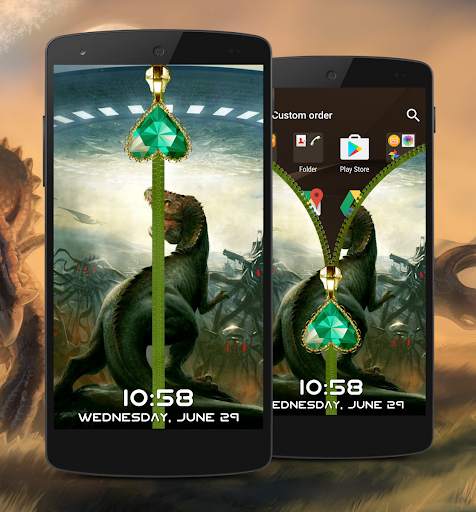 Dinosaur Zipper Lock Screen 5 تصوير الشاشة