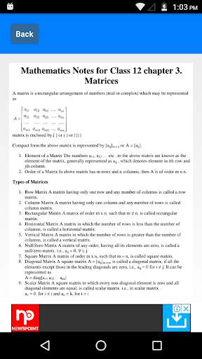 Class 12 Maths Notes स्क्रीनशॉट 3