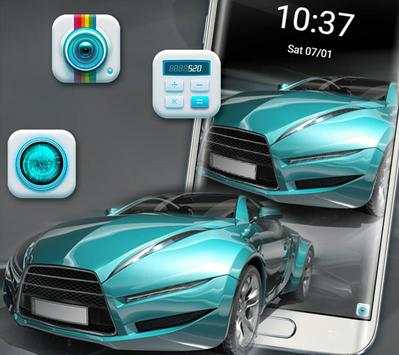 Blue Speeding Car Theme 6 تصوير الشاشة