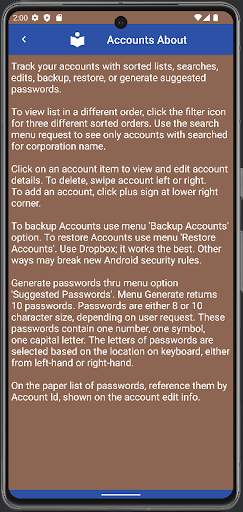 Accounts List screenshot 5