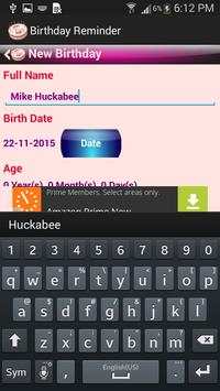 Birthday Reminder 2 تصوير الشاشة