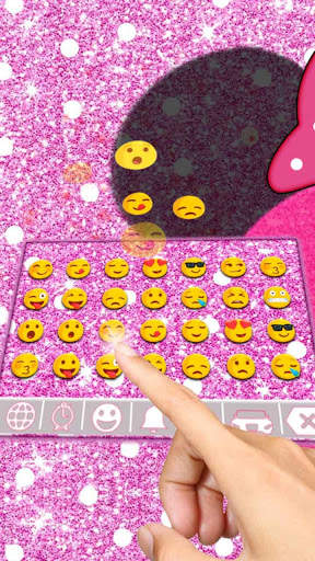 Pink Glitter Minnie Keyboard Theme screenshot 2